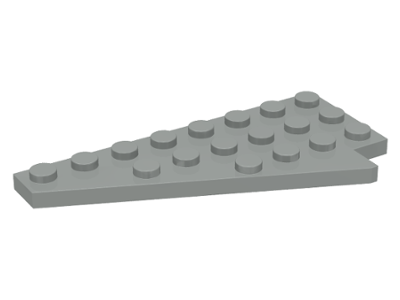 Wedge, Plate 8 x 4 Wing Left without Underside Stud Notch in Light Gray