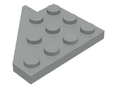 Wedge Plate 4 x 4 Wing Right in Light Gray