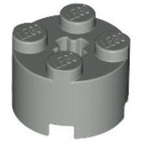 Brick Round 2 x 2 with Axle Hole in Light Gray