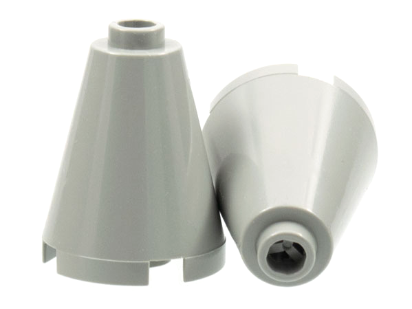Cone 2 x 2 x 2, Blocked Open Stud in Light Gray