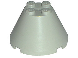 Cone 4 x 4 x 2, No Axle Hole in Light Gray