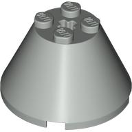 Cone 4 x 4 x 2, Axle Hole [Plain] in Light Gray