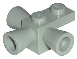 Brick Special 1 x 1 with 3 Speakers / Loudspeakers / Space Positioning Rockets in Light Gray