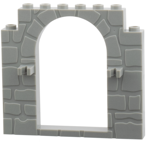 Door Frame 1 x 8 x 6 with Moulded Stone Print and Clips in Light Gray