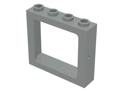 Window 1 x 4 x 3 Train with All Studs Hollow in Light Gray