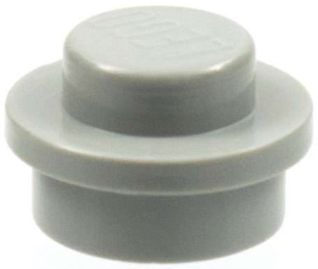 Plate Round 1 x 1 with Solid Stud in Light Gray