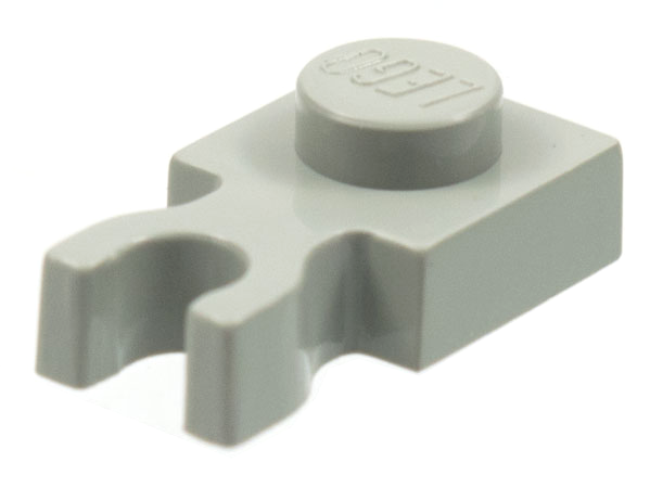 Plate Special 1 x 1 with Clip Vertical [Thick U Clip] in Light Gray