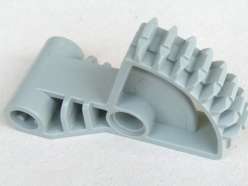 Technic Arm 2 x 5 with 1/4 Gear 8 Tooth Double Bevel in Light Gray