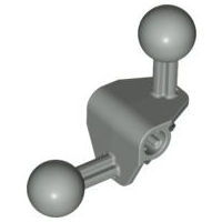 Large Figure Skeletal, Limb, Angular 90°, 4 x 4 x 2 with 2 Ball Joints, and Axle Hole in Light Gray