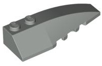 Brick Wedged, Curved 6 x 2 Right, Inner Ridges in Light Gray