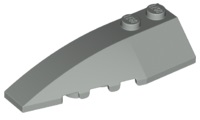 Brick Wedged, Curved 6 x 2 Left, Inner Ridges in Light Gray
