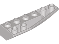 Brick Wedged, Curved Inverted 6 x 2 Right in Light Gray