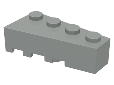 Brick Wedged, Angled 4 x 2 Right in Light Gray