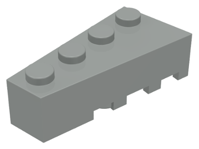 Brick Wedged, Angled 4 x 2 Left in Light Gray