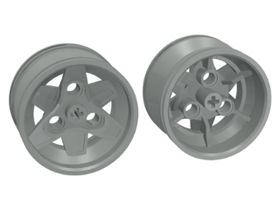 Wheel 43.2 x 26 Technic Racing Small with 3 Pinholes in Light Gray
