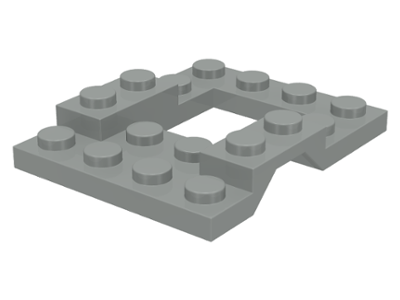 Vehicle Base 4 x 5 with Wheel Arches, 2 x 2 Opening in Light Gray