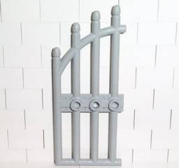 Gate 1 x 4 x 9 Arched with Bars and Three Studs in Light Gray