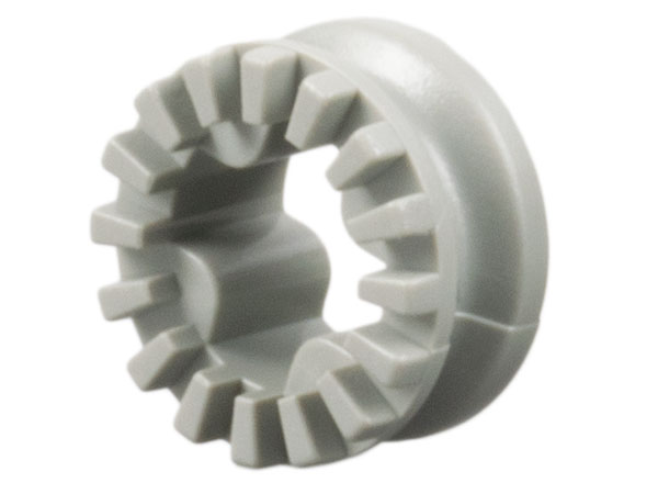 Technic Bush 1/2 Toothed Type I [+ Opening] in Light Gray