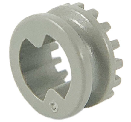 Technic Bush 1/2 Toothed Type II [X Opening] in Light Gray