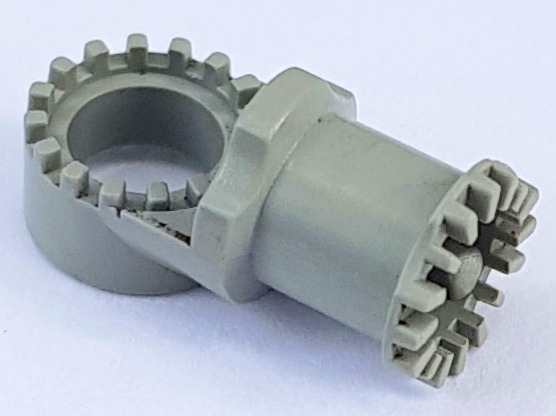Technic Axle and Pin Connector Toggle Joint Toothed [without Slots] in Light Gray