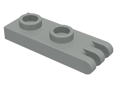 Hinge Plate 1 x 2 with 3 Fingers [Hollow Studs] in Light Gray
