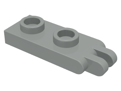 Hinge Plate 1 x 2 with 2 Fingers and Hollow Studs in Light Gray