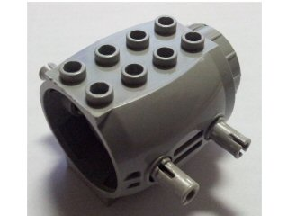 Engine Large with 4 Fixed Rotatable Pins in Light Gray