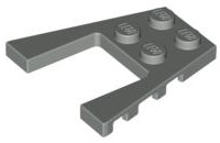 Wedge Plate 4 x 4 with 2 x 2 Cutout in Light Gray