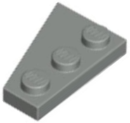 Wedge Plate 3 x 2 Right in Light Gray