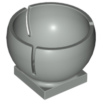 Cylinder Hemisphere 2 x 2 Ball Turret Socket Base in Light Gray