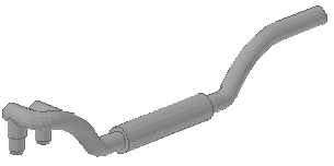 Exhaust Pipe Twin Inlet 11L Left in Light Gray
