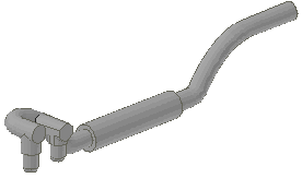 Exhaust Pipe Twin Inlet 11L Right in Light Gray