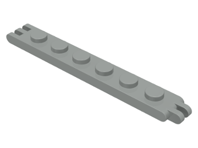 Hinge Plate 1 x 6 with 2 and 3 Fingers On Ends in Light Gray