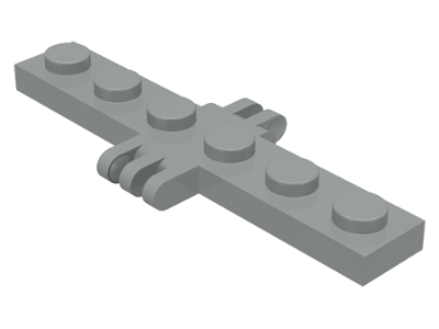 Hinge Plate 1 x 6 with 2 and 3 Fingers On Sides in Light Gray