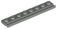 Plate Special 1 x 8 with Door Rail in Light Gray