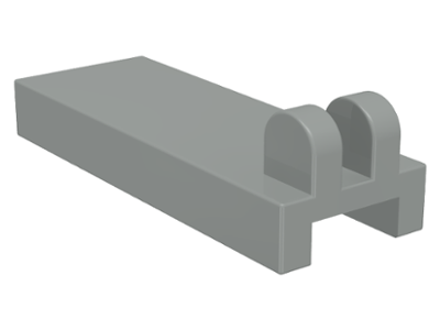 Hinge Tile 1 x 2 1/2 with 2 Fingers on Top in Light Gray