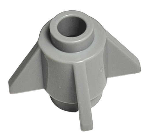 Brick Round 1 x 1 with Fins, Open Stud in Light Gray
