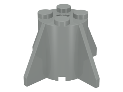 Brick Round 2 x 2 x 2 with Axle Hole and Fins in Light Gray