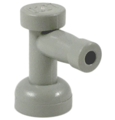 Tap 1 x 1 with Hole in Spout in Light Gray