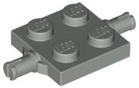 Plate Special 2 x 2 with Wheel Holders in Light Gray