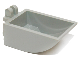 Construction Vehicle Bucket 2 x 3 Curved Bottom, Hollow, with Hinge 2 Fingers in Light Gray