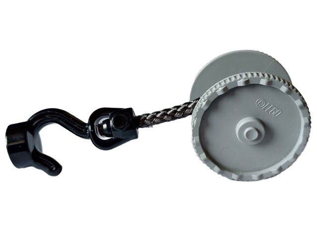 Duplo Winch Drum, Yellow Hook Short with Cross Bar, String in Light Gray