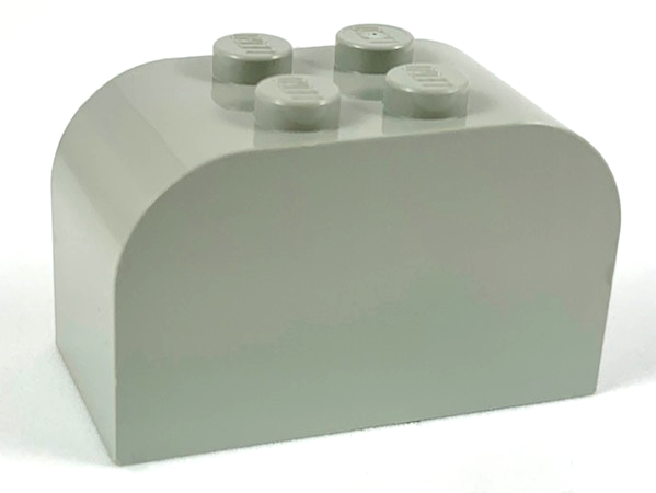Brick Curved 2 x 4 x 2 Double [Plain] in Light Gray