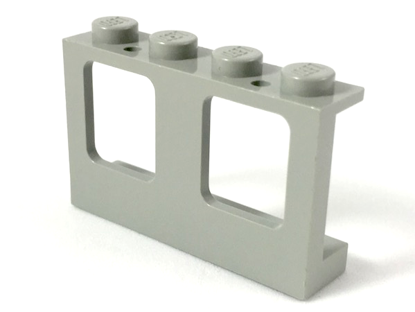 Window 1 x 4 x 2 Plane, Solid Studs in Light Gray