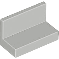 Panel 1 x 2 x 1 [Square Corners] in Light Gray