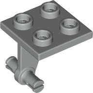 Wheel Holder 2 x 2 Thin with Split Wheel Clip Pins in Light Gray