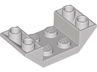 Brick Sloped Inverted 45° 4 x 2 Double with 2 x 2 Recessed in Light Gray