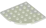 Plate Round Corner 6 x 6 in Light Gray