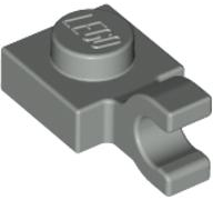 Plate Special 1 x 1 with Clip Horizontal [Thick U Clip] in Light Gray