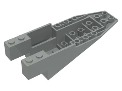 Brick Wedged, Sloped Inverted 11 x 4 x 2 2/3 Cockpit in Light Gray